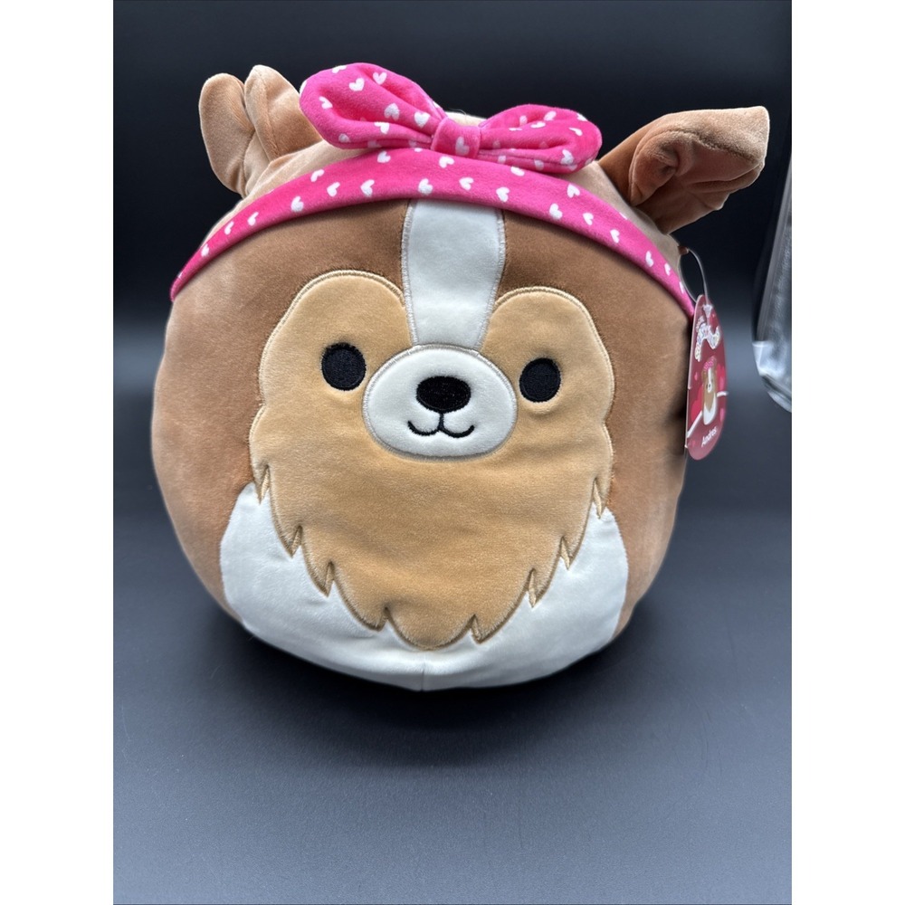 2023 Squishmallow Andres Sheltie Dog 11 Inch With Pink Bandana NWT